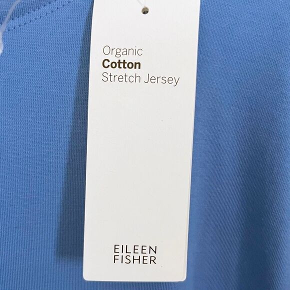 Eileen Fisher Horizon Bateau Neck Tunic Blue Short Sleeve Large - Picture 6 of 6